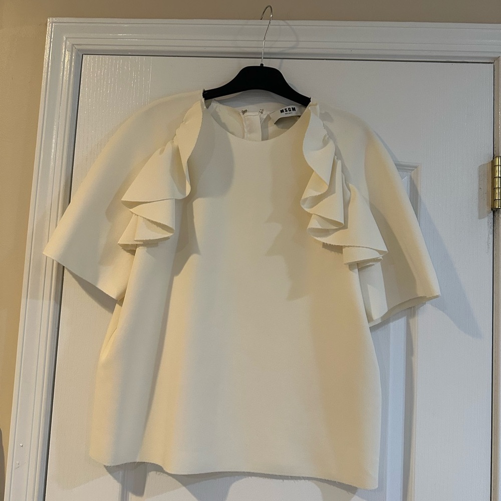 Elegant Cream Ruffle Top